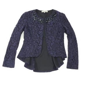 Nordstrom Heed Lace Hi Lo Peplum Jacket Blazer